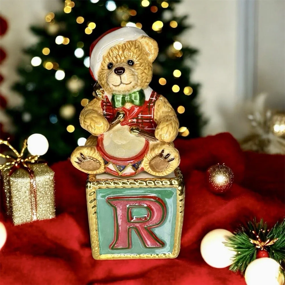 Christopher Radko Noel Bear‎ Salt & Pepper Shaker 🎄 Retired – Pre‑Owned Good